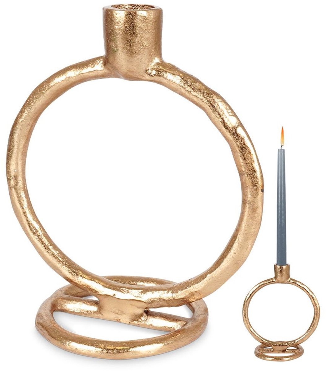 Home & Styling Collection Home Styling Collection - Kandelaar - 19 cm - Gouden Kleur - Industrieel