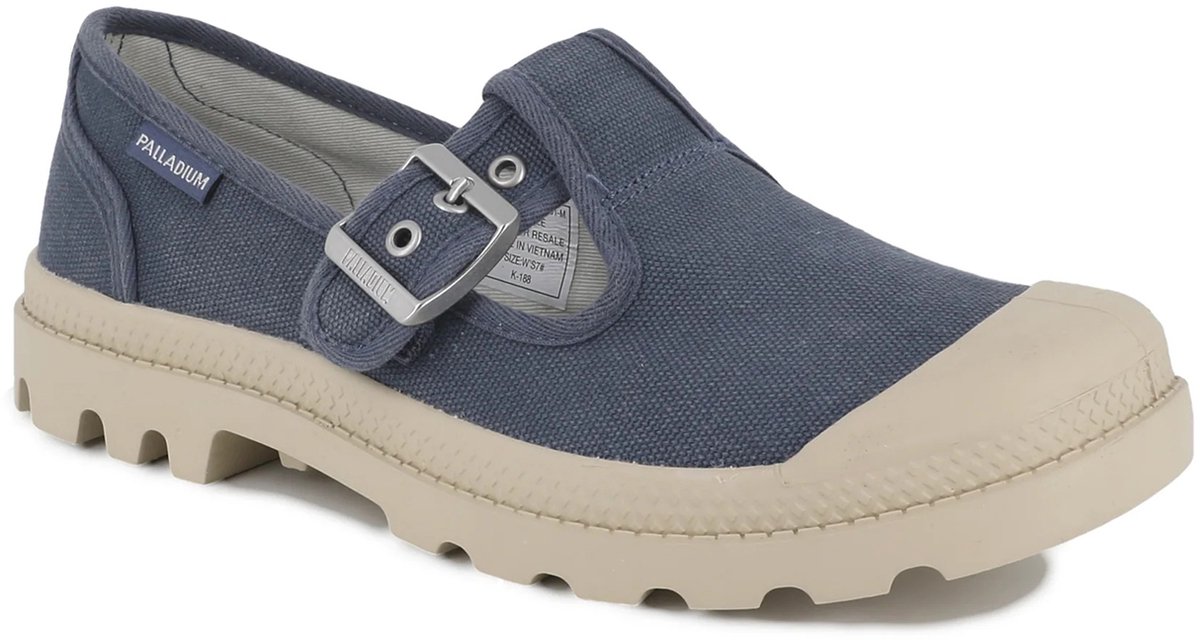 Palladium Dames Pampa Mary-Jane Washed Sneaker 94475 481 Vintage Indigo Blauw