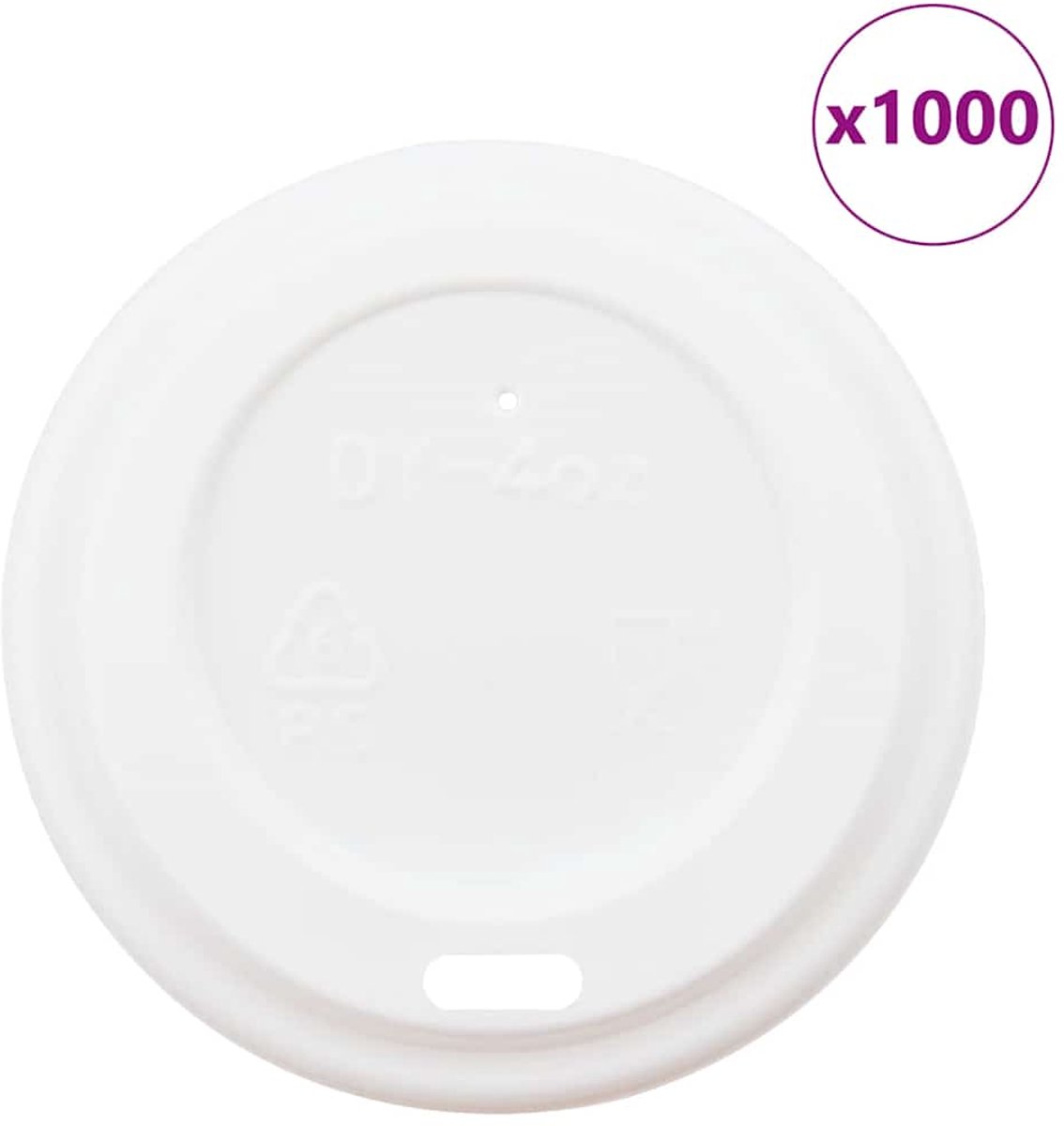 vidaXL - Papieren - koffiebekerdeksels - Ø60 - mm - 4oz - 1000 - st - kunststof - wit