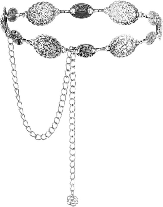 Gouden gesp en lus. Dat maakt deze western style riem uniek
