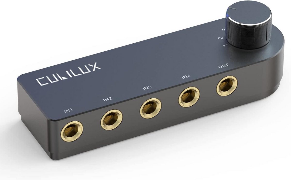 4-Kanaals Bidirectionele Audio Selector Schakeldoos voor Luidsprekers en Koptelefoons