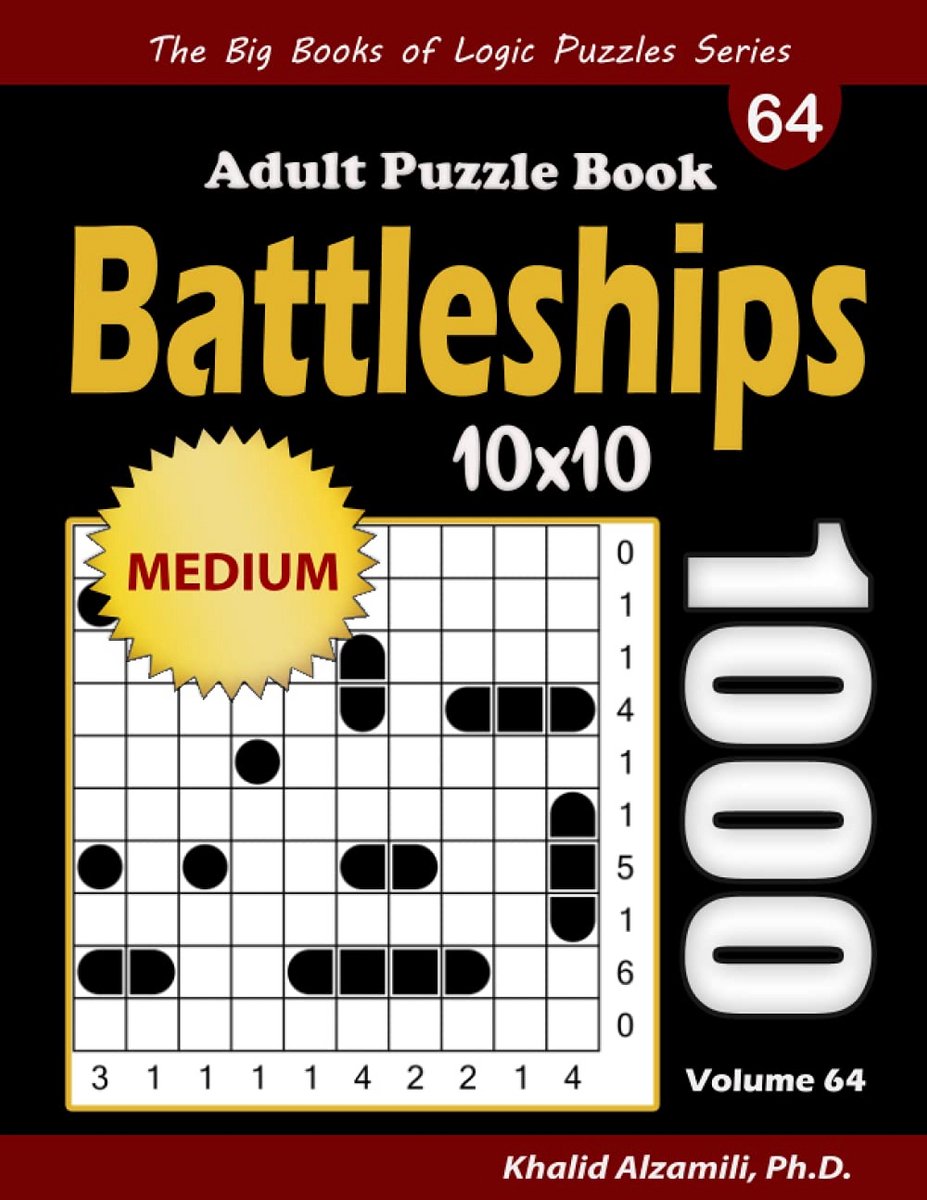 Puzzelboek voor volwassenen: 1000 medium Battleship solitaire puzzels
