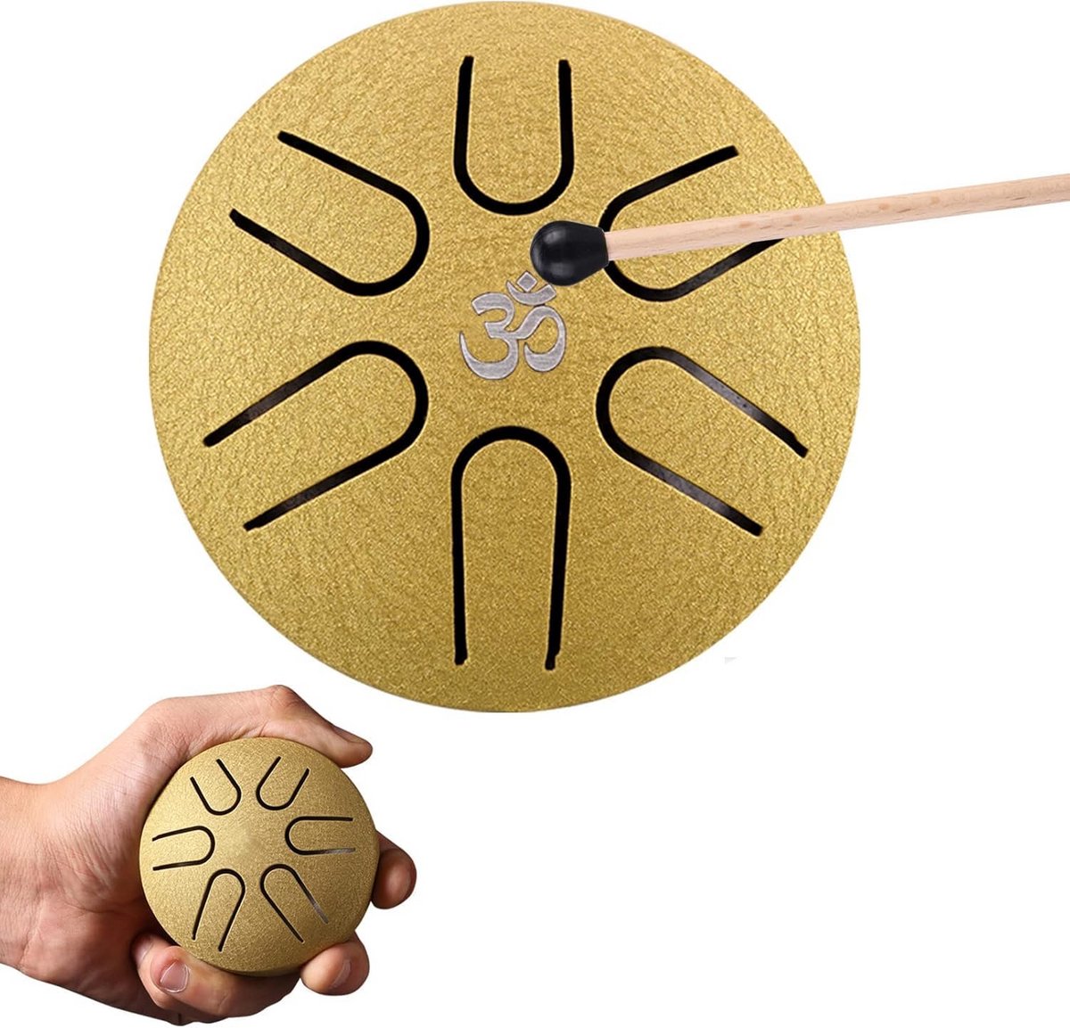 Mini-stalen tongdrum 7,5 cm - 6 tonen voor meditatie en ontspanning