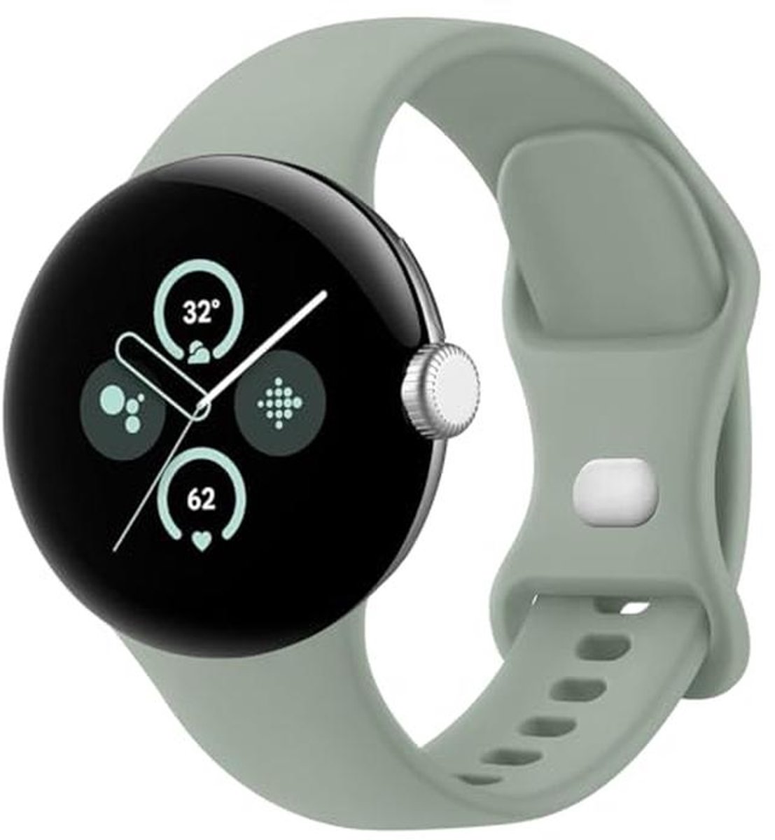 Zachte Siliconen Armband voor Google Pixel Watch - Reserveband in Dennengroen voor Dames en Heren