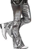 ATOSA - Zilverkleurige disco broek voor mannen - M / L - Carnavalsbroek
