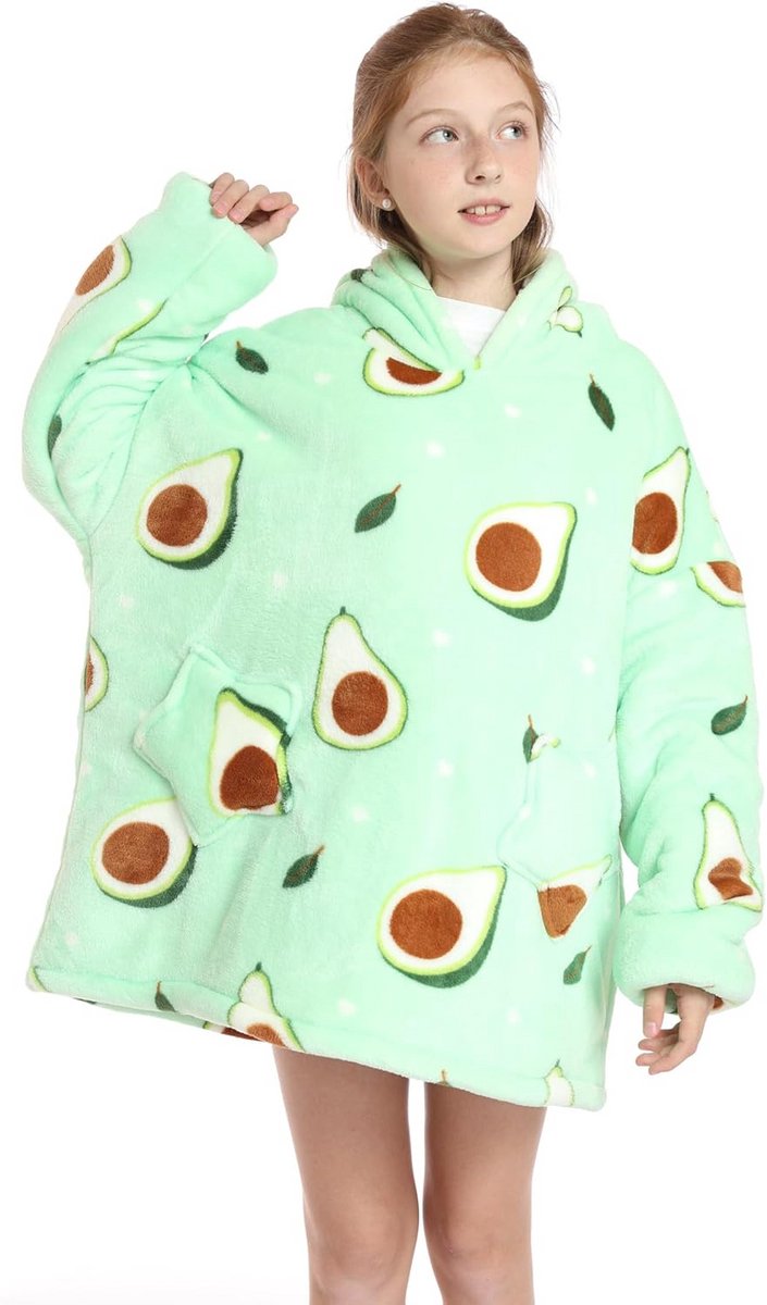 Oversized Deken Hoodie - Draagbare Deken Sweatshirt voor Kinderen en Tieners