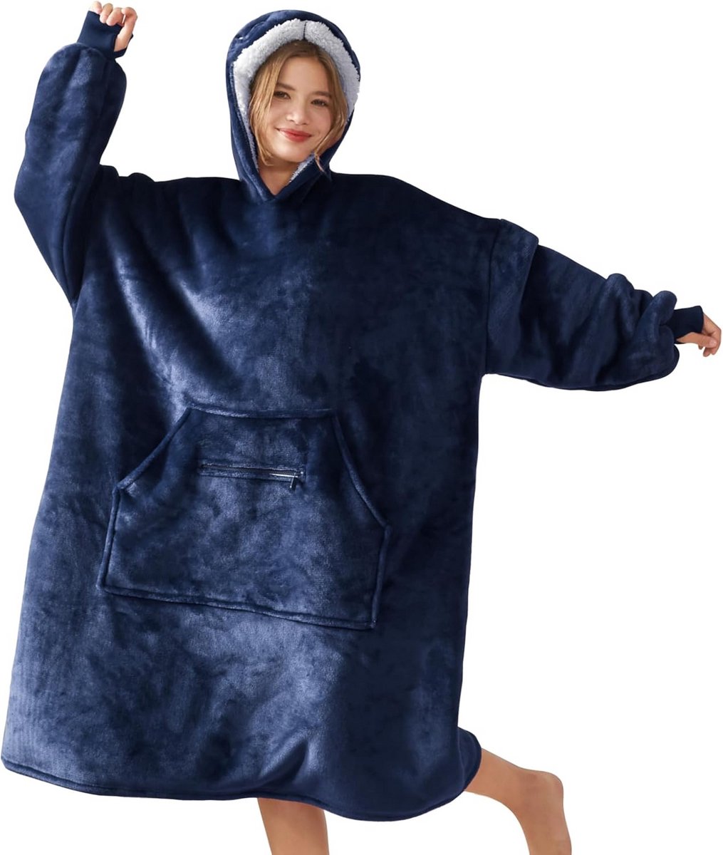 Hoodiedeken met Mouwen voor Dames - Zachte en Warme Knuffelpullover Deken