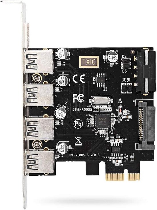 Compatibel Windows Linux Carte PCIe Vers USB 3.2 Gen 2 Avec Bande Passante De 20 Gbit/s 7 Ports USB (4 Ports USB Type-A 20 Gbps Uitbreidingskaart