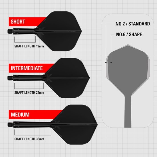 Target K-Flex Black NO2 - Dart Flights - Medium van Target — afbeelding 4