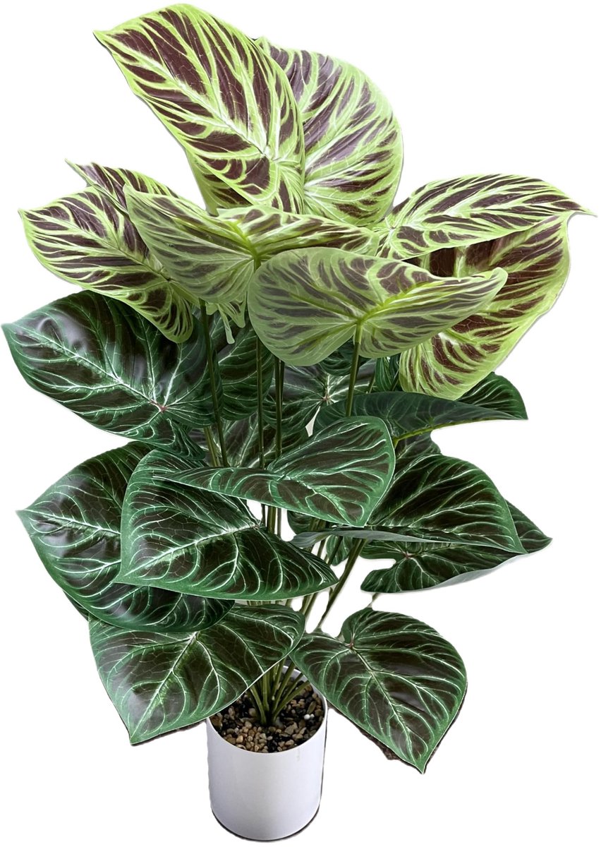 Unyqoos Realistische kunstplant van 85 cm met pot voor interieurdecoratie Groen
