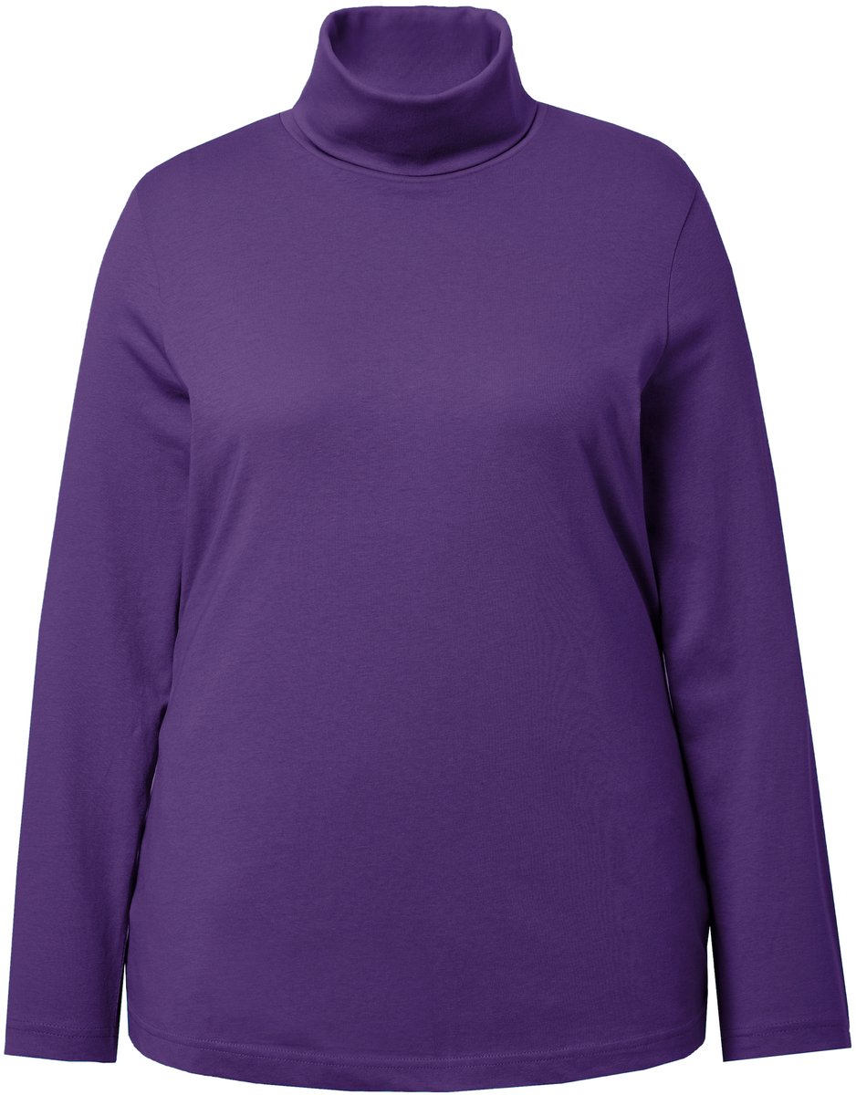 Ulla Popken - Dames - Shirt col slim lange mouwen - Donker violet - Maat 46+