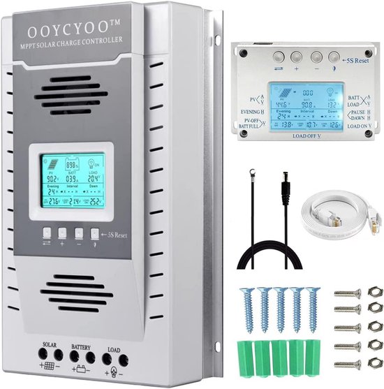 100A MPPT Solar Laadregelaar 12V 24V DC Automatische Identificatie Hoge Efficiëntie Zonnepaneel Controller