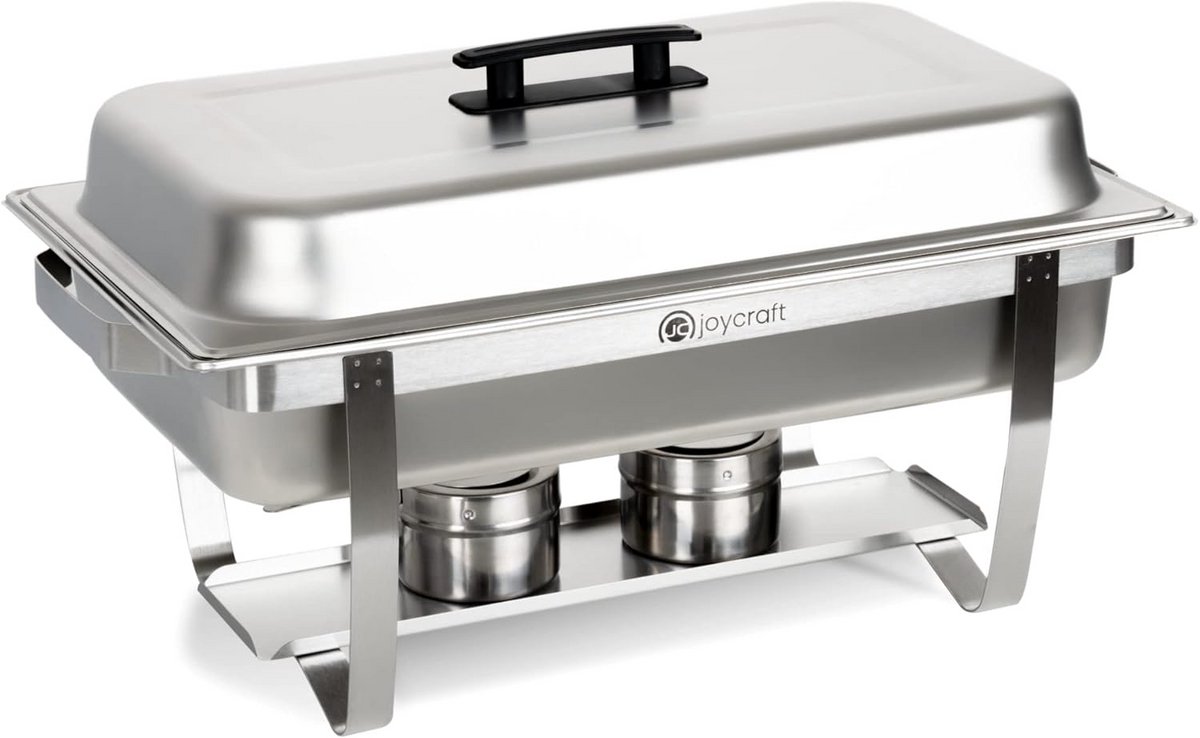 RVS Chafing Dish Voedselwarmer 9L voor Buffet en Catering met Waterbad en Branders