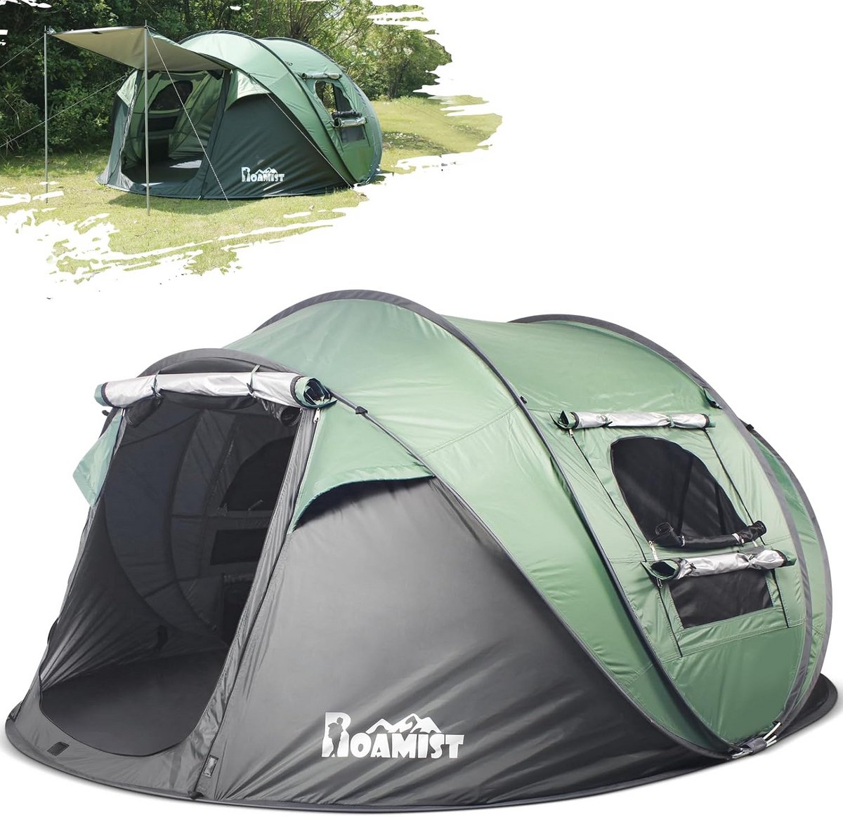 4-Persoons Pop-up Tent - Waterdicht en Winddicht - Automatische Opzet & Zonwering | Campingtent