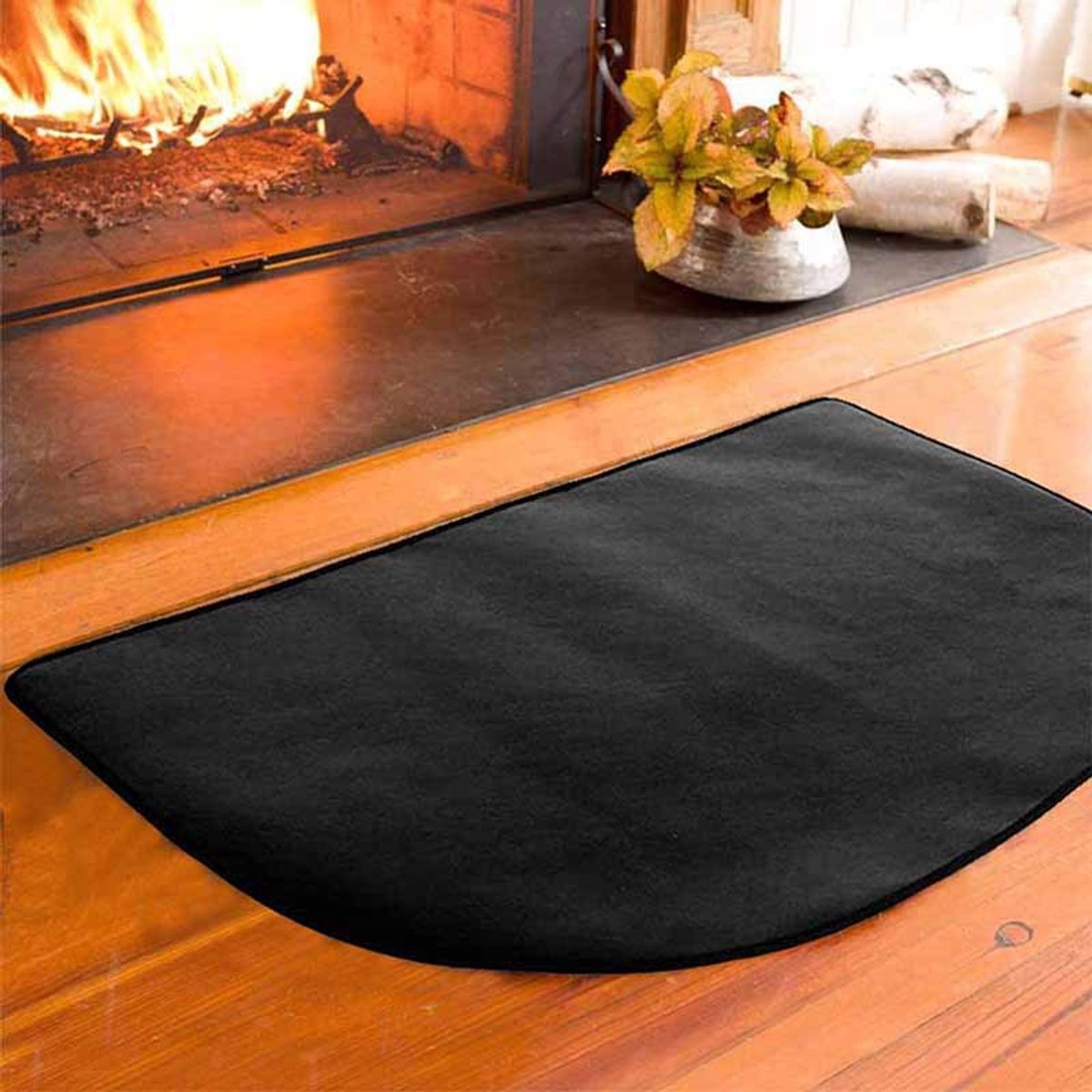 Halfronde brandwerende haardmat voor houtkachels, bescherming van haardtapijt, brandvertragende siliconenmat voor haard, isolatiedeken voor haard - 39,4*59in/100*150cm