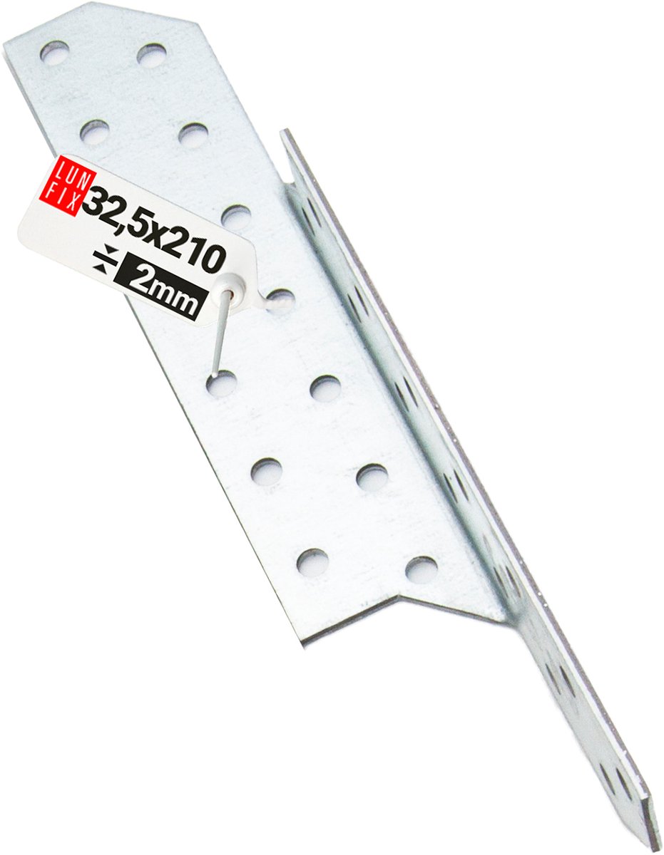 LUN FIX - Sparrenpfettenanker - Verzinkt - 32x210mm - Schwerlast-Winkelverbinder - Balkenverbinder