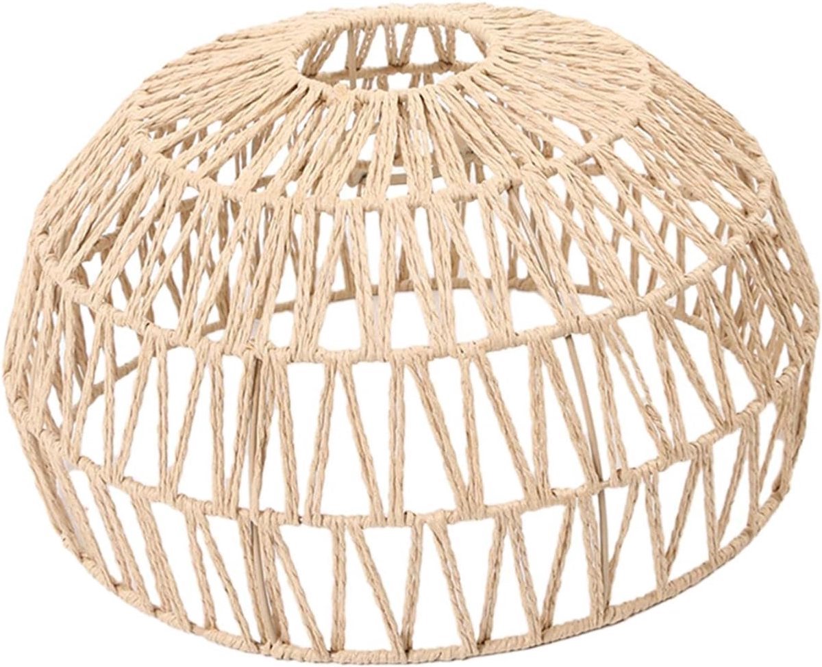 Stunq® Hanglamp Kap Plafondlamp Kap Rieten Mand Kroonluchter Papier Touw Geweven Lampenkap Lampbeschermer voor Keuken Eiland, Woonkamer, Café