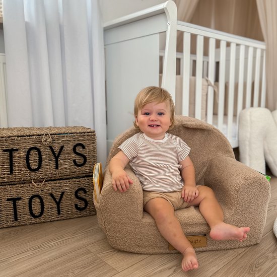 Flumi Kinderfauteuil - Teddy Donkerbeige van Merkloos — afbeelding 4