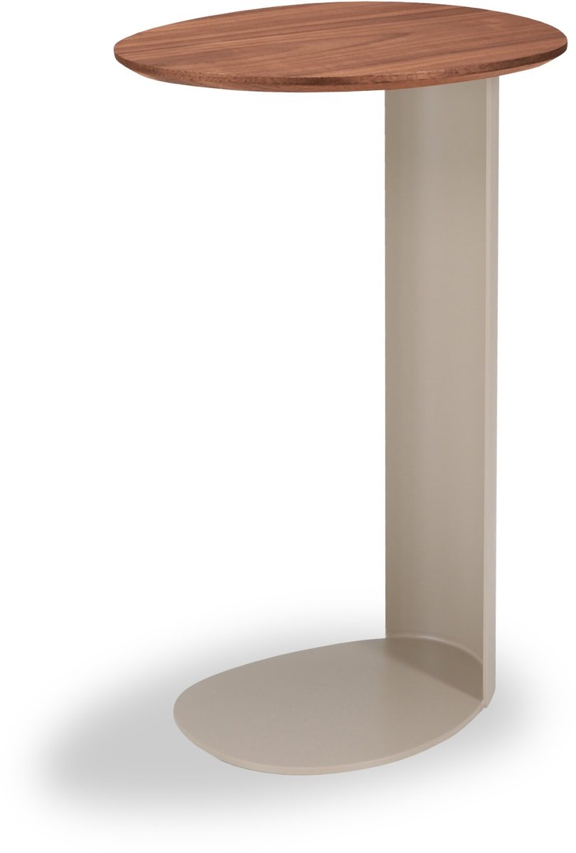 Icon Living - Bijzettafel Sarah 007 Organisch 40x32x65 Walnoot Poot Creme
