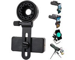 Gigicial Universele telescoophouder/adapter - universele telefoonhouder voor optische apparatuur - eenvoudig te installeren, compatibel met diverse oculairen - 1 stuk - geschikt voor buitenactiviteiten + zwart