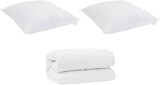 Dekbed met Kussens met kussen 3 st | Beddengoed Wit Microfiber en Dons