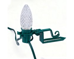 Grote set groene kerstlamp haken voor dakgoten en shingles