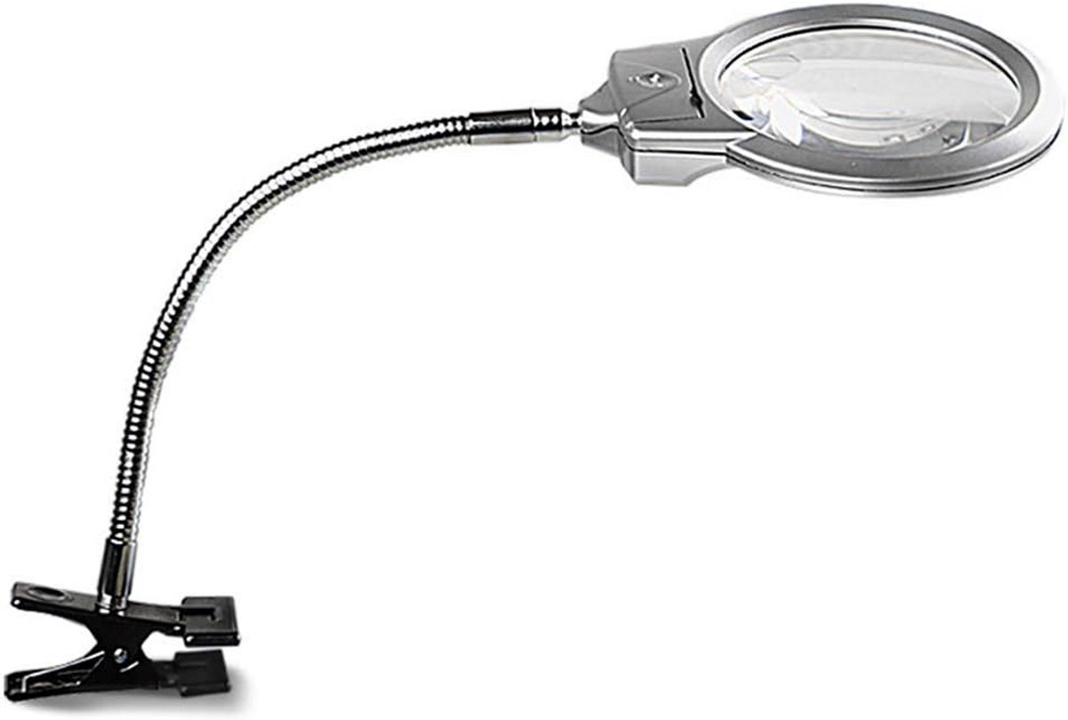 Vergrootglas met LED Licht en Flexibele Klem voor Tafel en Bureau