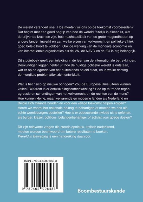Samenvatting Studieboeken bestuur en beleid  -   Wereld in beweging, ISBN: 9789462906433  Internationale Betrekkingen