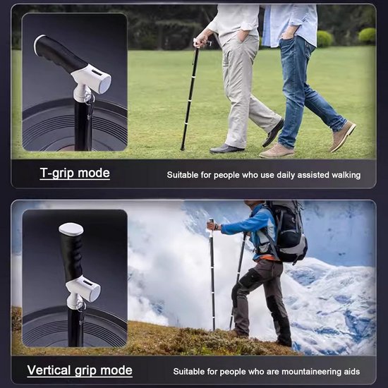 Cascade Mountain Tech Wandelstokken - ultralichte 2-delige wandel- of wandelstokken van koolstofvezel met snel verstelbare sloten (set van 2), zwart Cascade Mountain Tech Wandelstokken - ultralichte 2-delige wandel- of wandelstokken van koolstofvezel met snel verstelbare sloten (set van 2), zwart