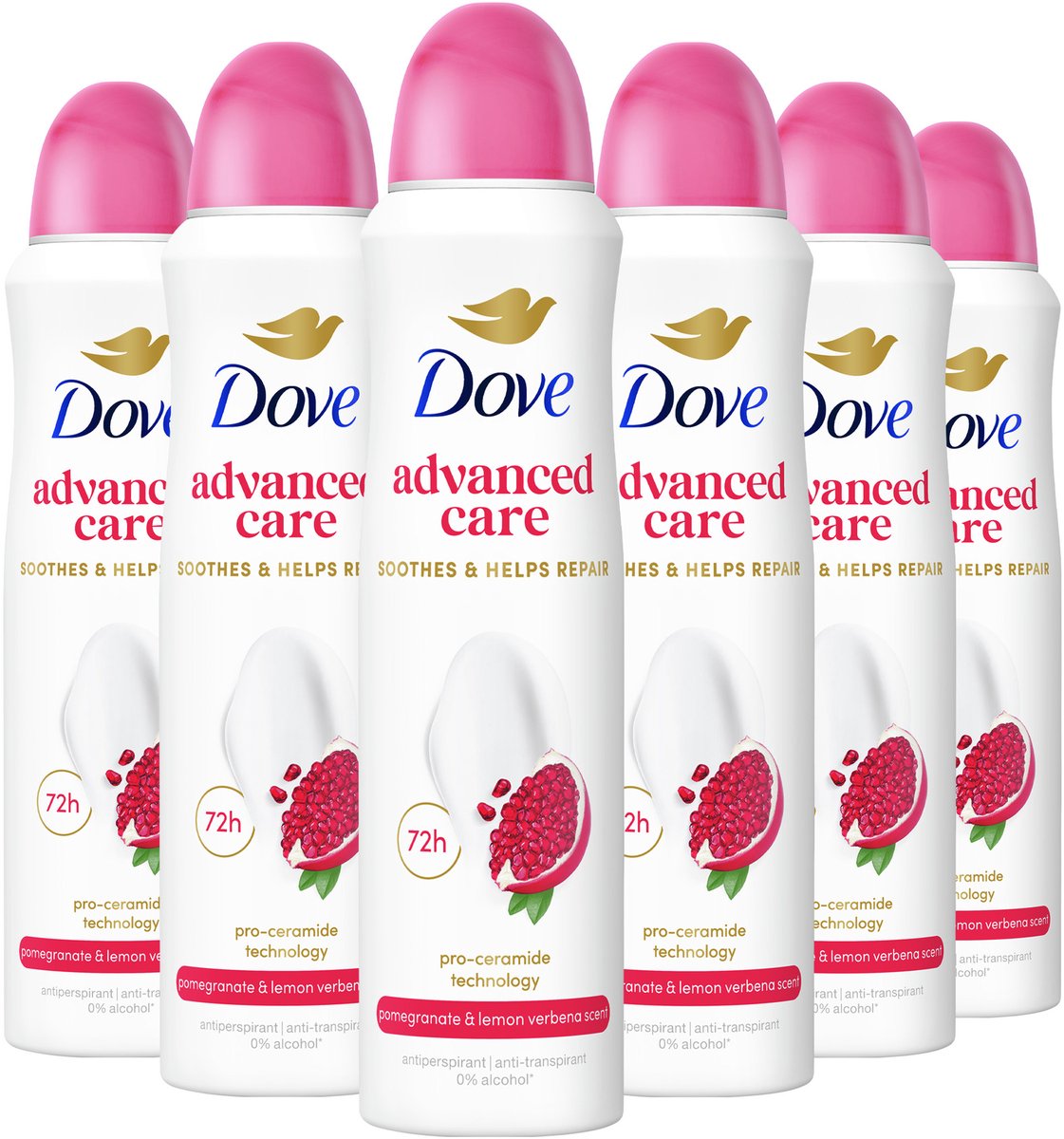 Dove - Anti-Transpirant Deodorant Spray - Advanced Care - Pomegranate & Lemon Verbena - 6 x 150 ml