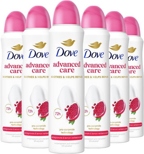 Dove - Anti-Transpirant Deodorant Spray - Advanced Care - Pomegranate & Lemon Verbena - 6 x 150 ml