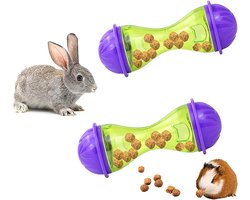longziming -Interactieve snackballen voor konijnen en knaagdieren – Set van 2 – Slow feeder voerspeelgoed – Geschikt voor cavia’s en kleine dieren – Voor gezond en speels voeren