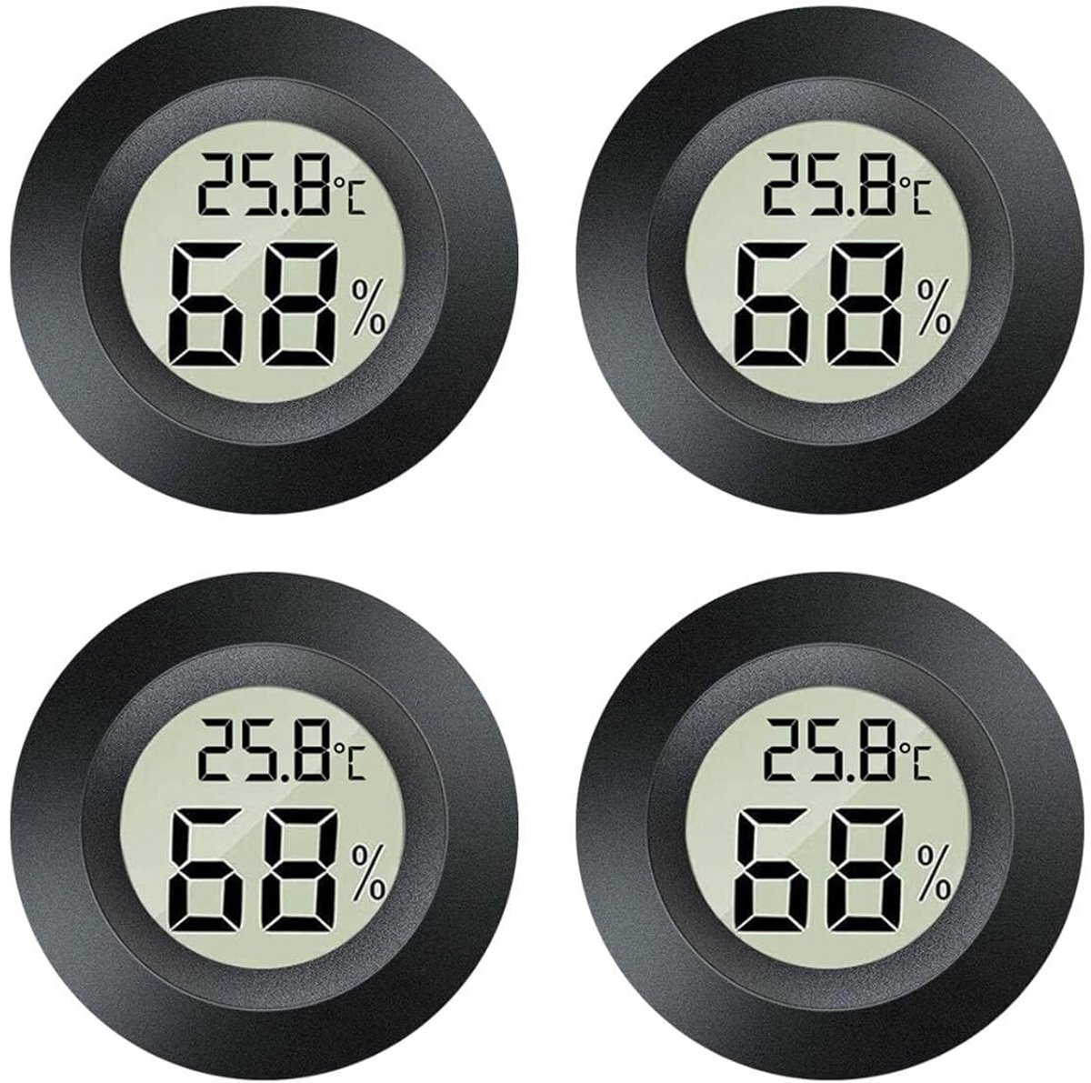 2-in-1 Mini Digitale Hygrometer & Thermometer – Meet Luchtvochtigheid en Temperatuur Binnen & Buiten voor Kassen, Kelders, Kantoors en Babykamers – Set van 4, 6, 8 of 12 Stuks