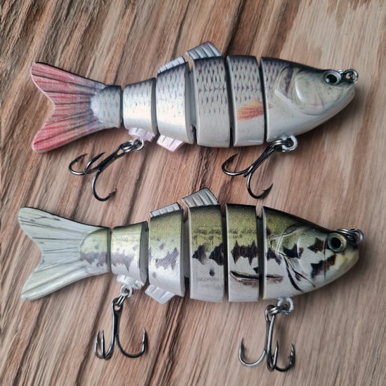 Rospo outdoor - Swimbait multi-pièces - lot de 2 - leurre pour poissons prédateurs - 10 cm - 20 grammes avec 2 hameçons triples.