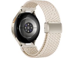Nylon bandje - geschikt voor Garmin Venu (2 Plus) / Venu SQ (2) / Vivomove (Style - Sport) / Vivoactive 3 / 5 / 6 / Forerunner 55 / 165 / 245 / 645 / 570 - 42mm - starlight
