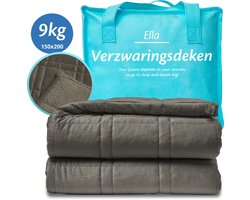 Ella Verzwaringsdeken 9 kg 150 x 200cm - Zwaartedeken Flanelfluweel & Sherpa - Weighted Blanket - Verzwaarde Deken OEKO-TEX - Grijs