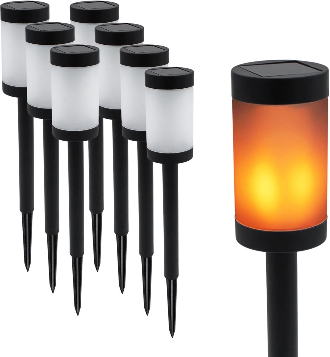 LED zonne-torch set van 8 41 cm met realistisch vlam-effect tuinverlichting