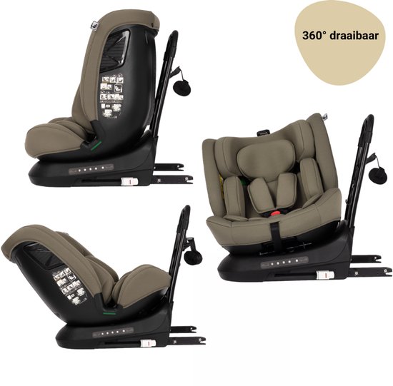 Novi Nathan V2 Premium Autostoel - I-Size - Dark Taupe - 360 graden draaibaar - 0-150 cm van Novi — afbeelding 2
