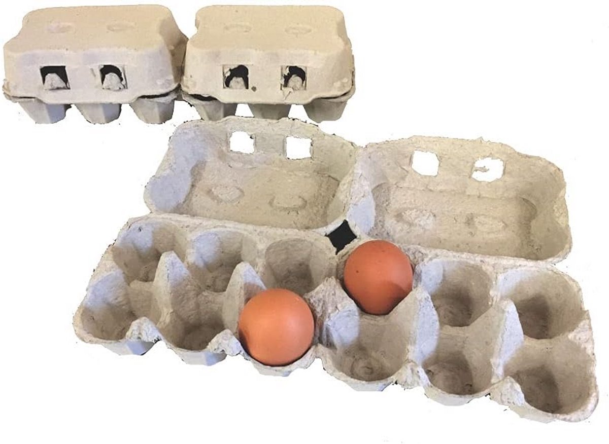 Witte Kartonnen Eierdopjes voor 6 Eieren - Biologisch Afbreekbaar en Recycleerbaar