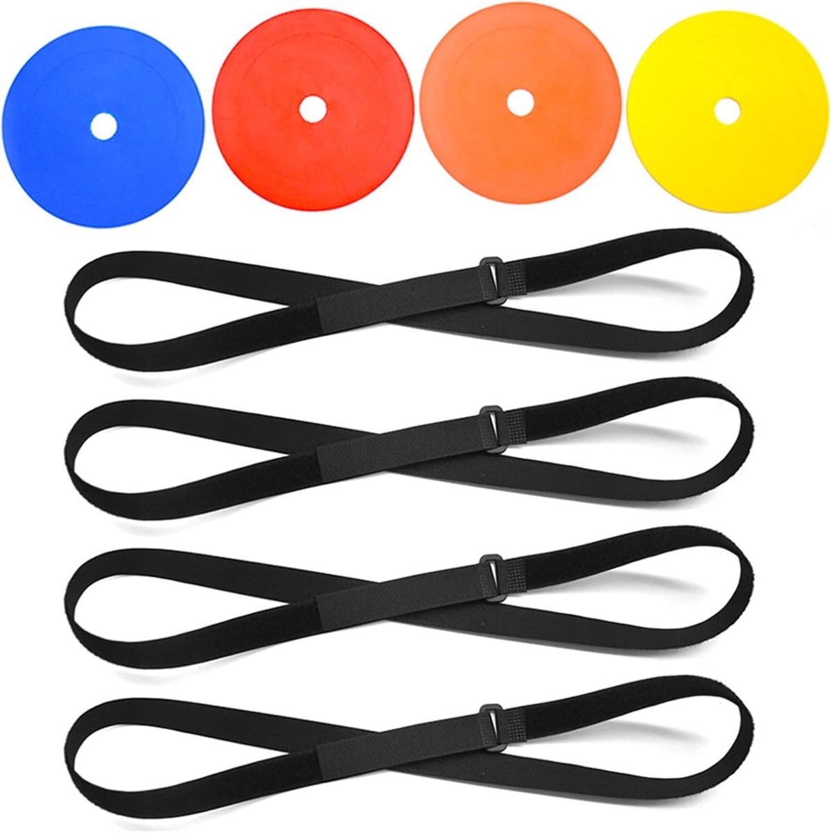 4 Stuks - Voetbaldoelwit - Verstelbare voetbaltrainingsdoel - TPE - 15,8*15,8 cm - Rood, Geel, Blauw, Oranje - Voetbalgoal Trainingsschijven - Schietoefeningen - Doelplaat voor voetbaltraining - Voetbaldoel Doelschijven Reactieve
