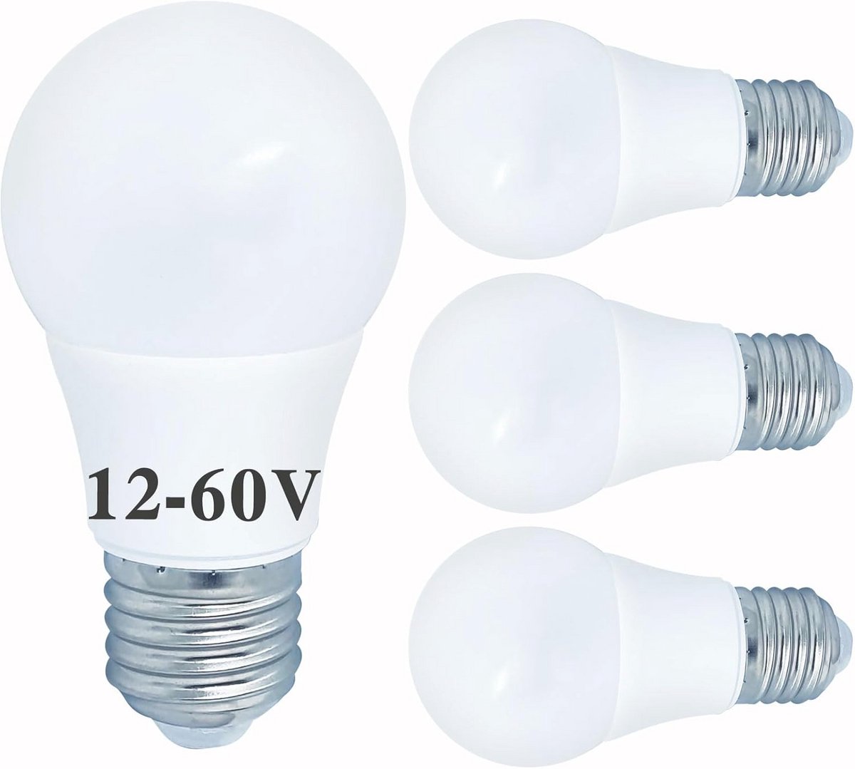 LED Lamp E27 12V Koelwit 6500K 4W - 40W Gelijkwaardig (4 stuks)