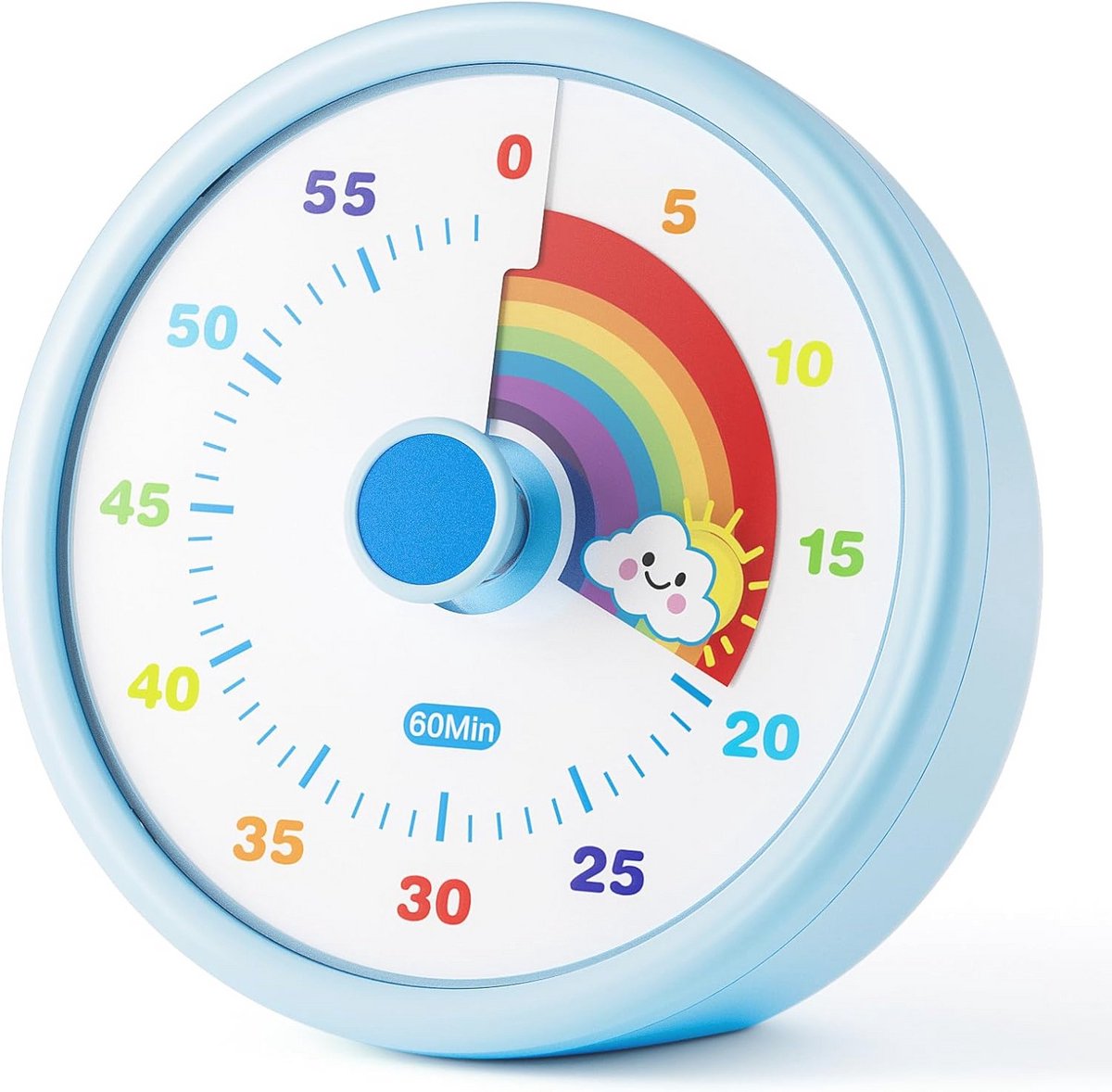 Visuele Timer voor Kinderen - 60 Minuten Aftellen, Regenboogdesign, Stille Modus