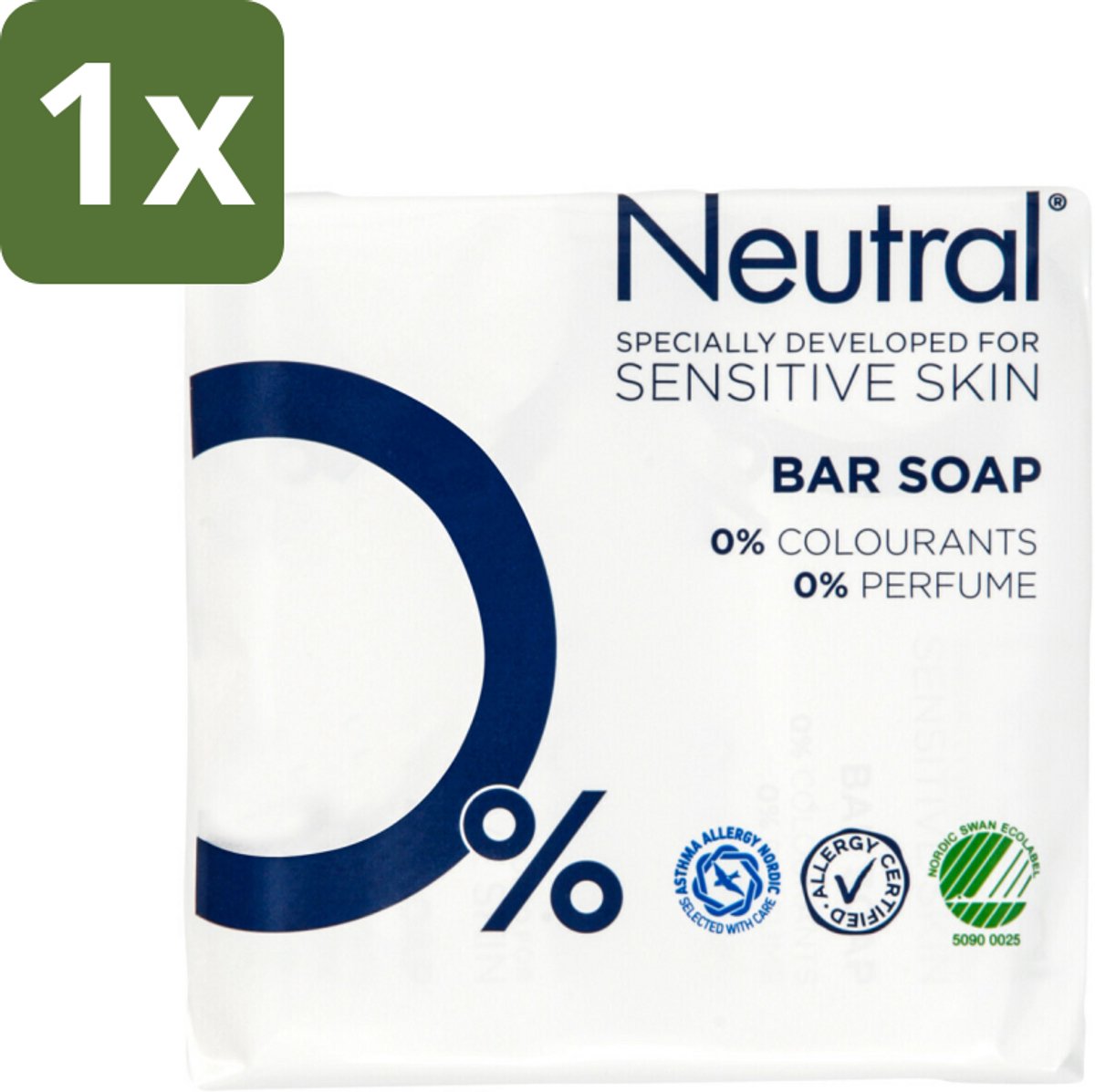 1 x Neutral - Zeep - Bar Soap - Gevoelige huid - 2 Bars - Gevoelige Huid - Zeep - Zeep Voor Gevoelige Huid - Parfumvrije Zeep - PH-neutrale Zeep
