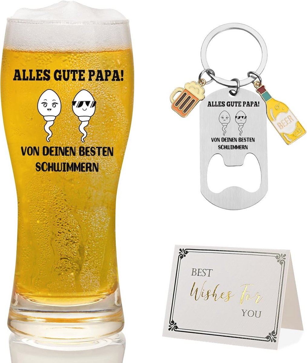 Bierglas voor Vader - Perfect Vaderdagcadeau, Verjaardag en Kerstmis, 460 ml