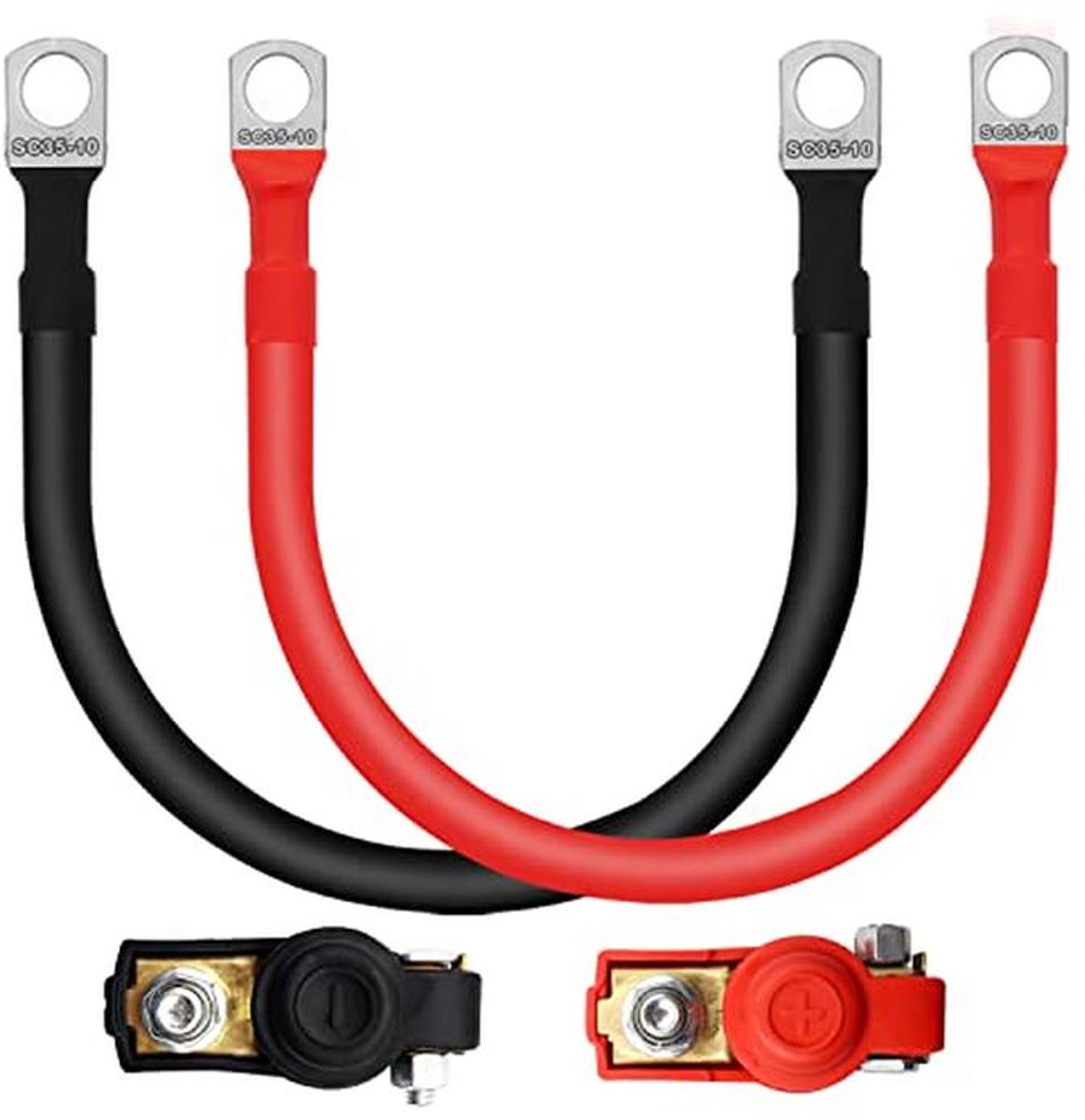Accukabel 34.5Cm 2 Stuks 2Awg 35Mm² Voor Auto, Vrachtwagen en Motorfiets