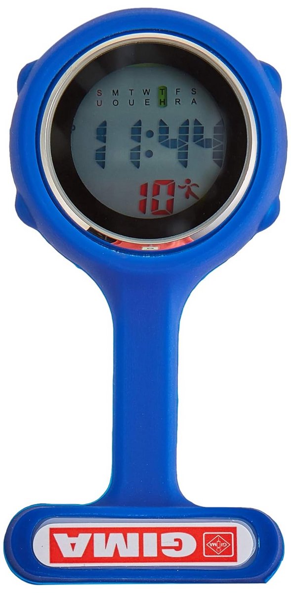 Digitaal verpleegstershorloge siliconen - Blauw rond