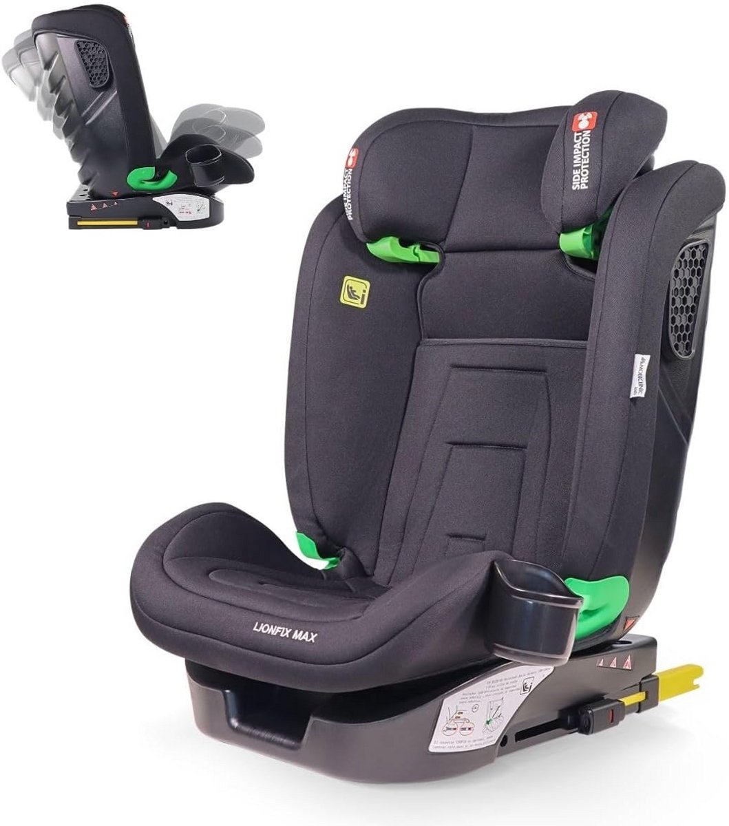 Autostoeltje I-Size voor Kinderen, Groep 2/3, 36 kg, 4-12 jaar, Zijdelingse Bescherming, Verstelbare Hoofsteun, Inclusief Bekerhouder