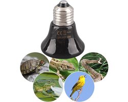 Keramische Mini Infraroodverwarmingslamp voor Reptielen - 25W Zwart
