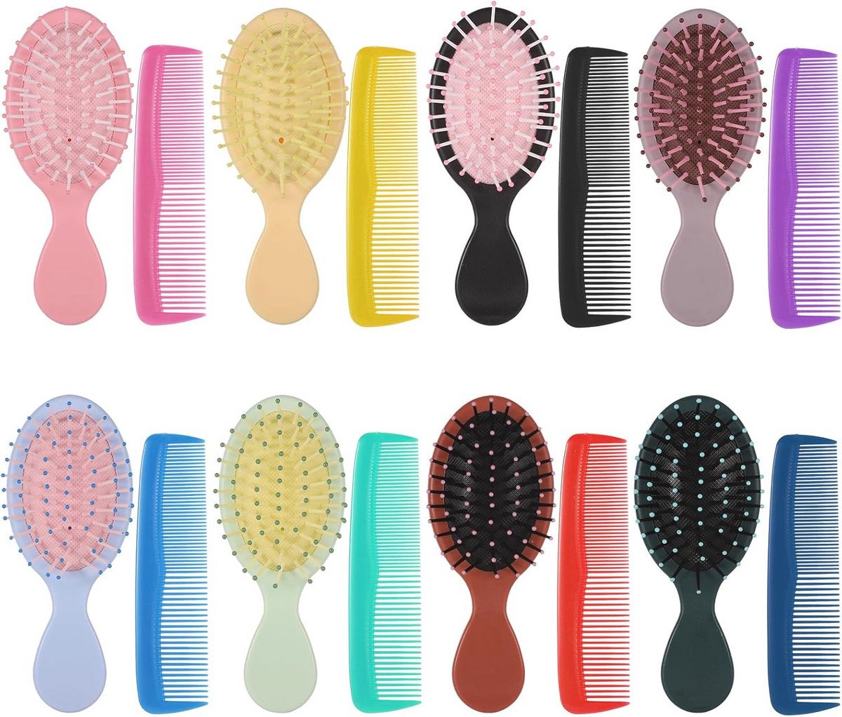 16-delige Mini Haarborstelle Set voor Kinderen en Dames - Ideaal voor Thuis en op Reis