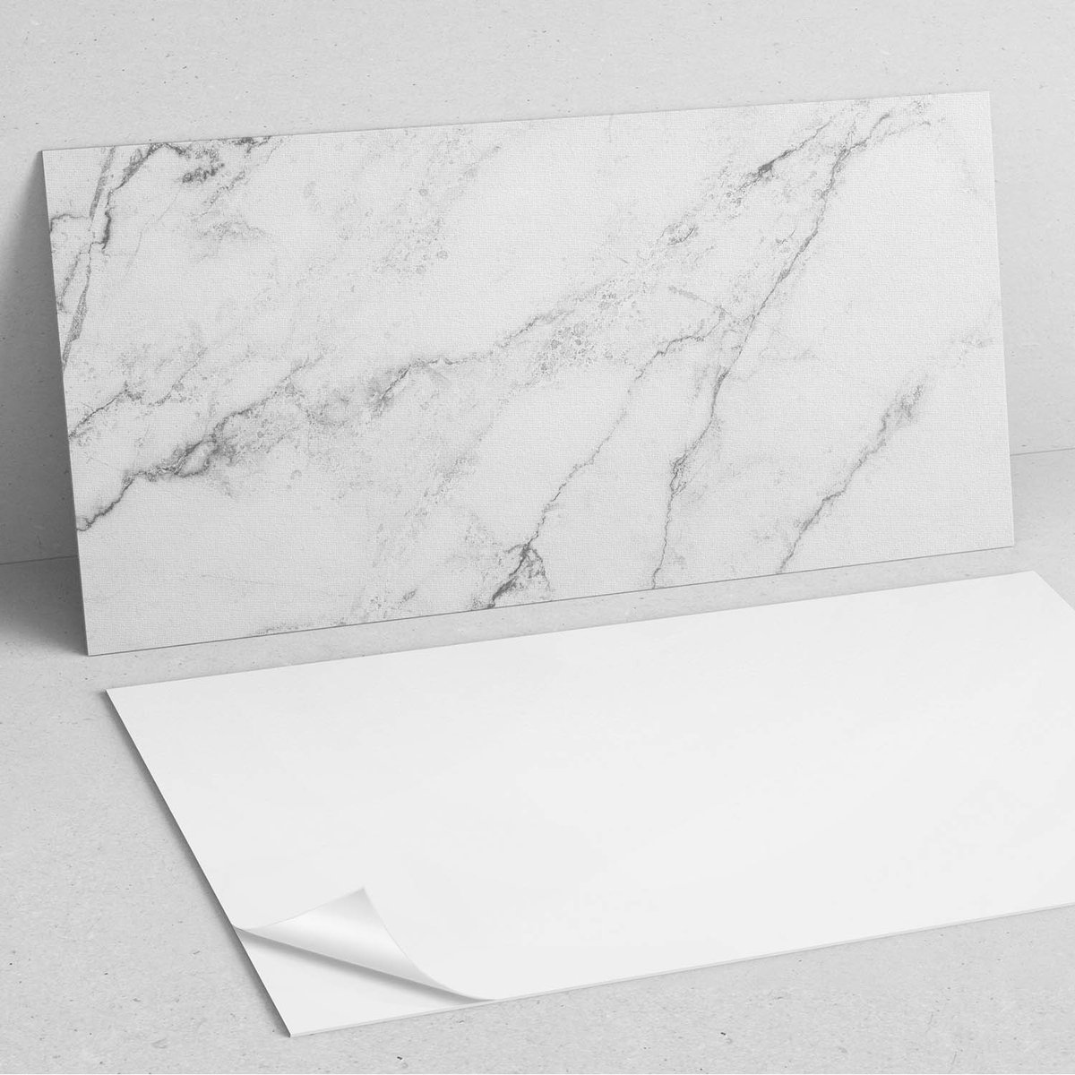 Coloray Wandpanelen Zelfklevend - Elegant wit marmer PVC Wandpaneel - 100 cm x 50 cm - Wit